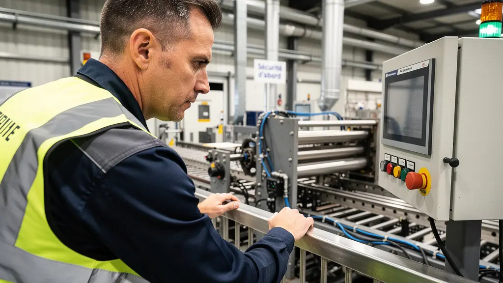 Technicien industriel en mission inspectant un équipement près de Toulouse